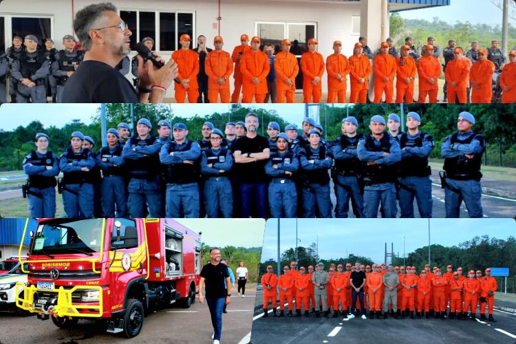 Em Oiapoque, Clécio reforça Segurança com 41 novos policiais e bombeiros e entrega de pick-ups, ambulância, motocicletas e viaturas de combate a incêndios