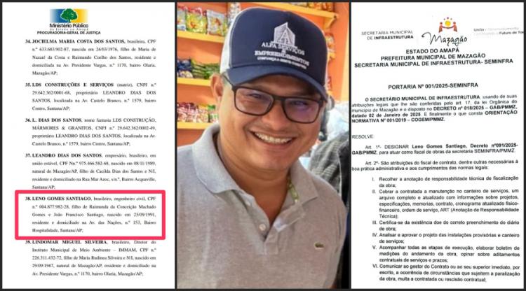 Prefeitura de Mazagão nomeia citado na Operação Cartas Marcadas para fiscal de obras: Leno Gomes é investigado por integrar organização criminosa na gestão Dudão